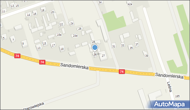 Skorzeszyce, Sandomierska, 25, mapa Skorzeszyce