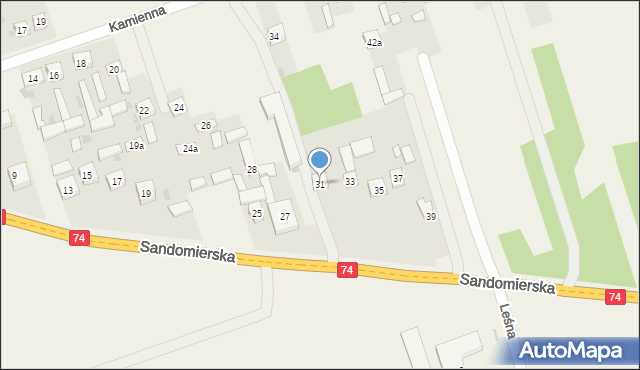 Skorzeszyce, Sandomierska, 31, mapa Skorzeszyce