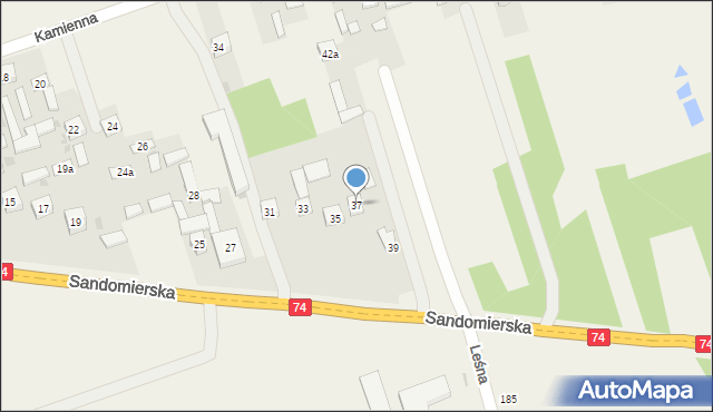 Skorzeszyce, Sandomierska, 37, mapa Skorzeszyce