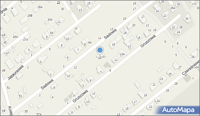 Skórzewo, Sadowa, 14, mapa Skórzewo