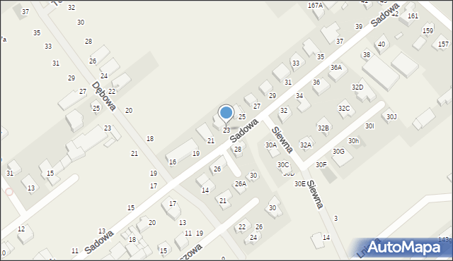 Skórzewo, Sadowa, 23, mapa Skórzewo
