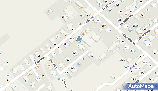 Skórzewo, Sadowa, 32D, mapa Skórzewo