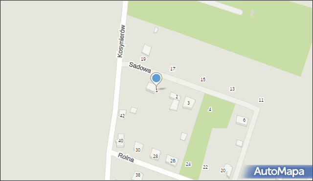 Sławno, Sadowa, 1, mapa Sławno