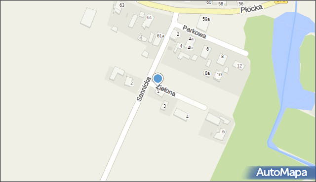 Słubice, Sannicka, 1, mapa Słubice