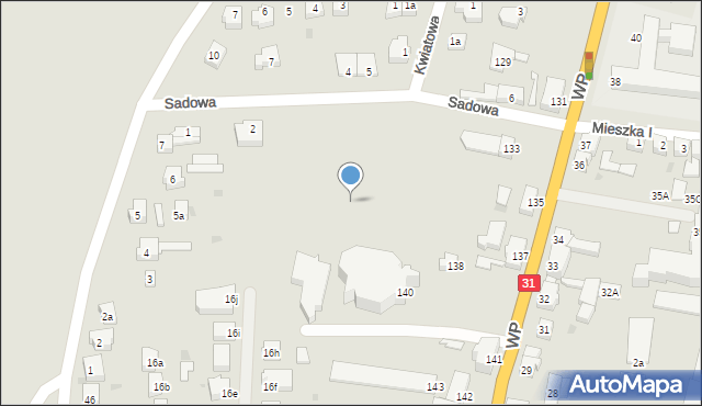 Słubice, Sadowa, 3d, mapa Słubice