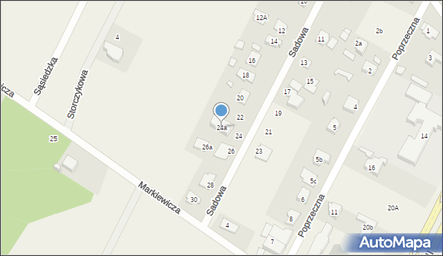 Słupno, Sadowa, 24a, mapa Słupno