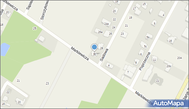 Słupno, Sadowa, 30, mapa Słupno