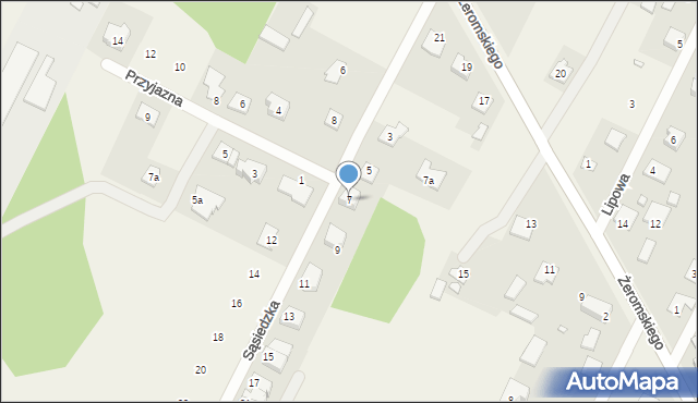 Słupno, Sąsiedzka, 7, mapa Słupno