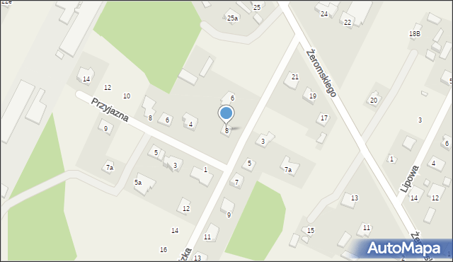 Słupno, Sąsiedzka, 8, mapa Słupno