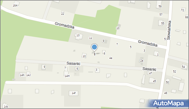Śniadówko, Sasanki, 8, mapa Śniadówko