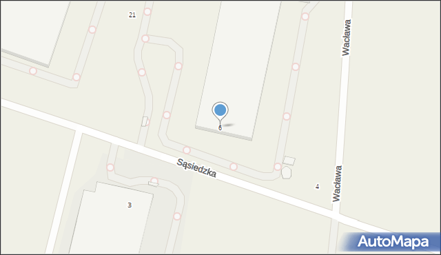 Sokołów, Sąsiedzka, 6, mapa Sokołów