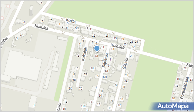 Sosnowiec, Sądecka, 1/I, mapa Sosnowca