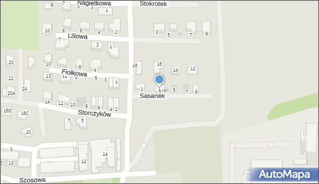 Sosnowiec, Sasanek, 3, mapa Sosnowca