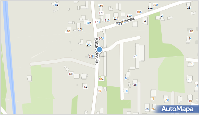 Sosnowiec, Saturnowska, 10c, mapa Sosnowca