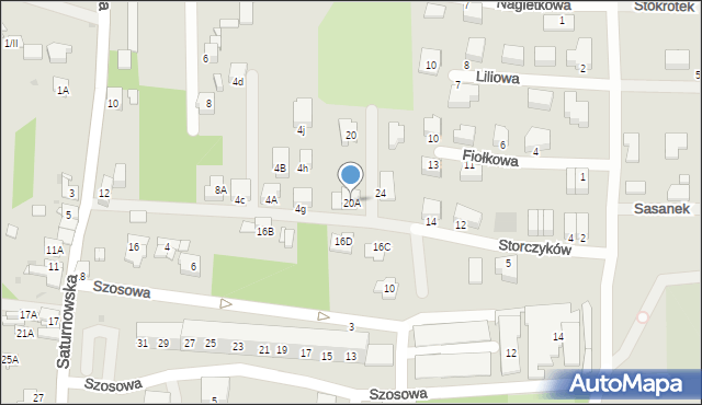 Sosnowiec, Saturnowska, 20A, mapa Sosnowca