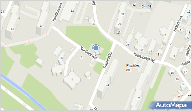 Sosnowiec, Sąsiedzka, 1, mapa Sosnowca