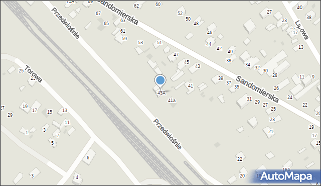 Stalowa Wola, Sandomierska, 43A, mapa Stalowa Wola