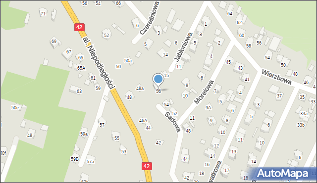 Starachowice, Sadowa, 56, mapa Starachowic