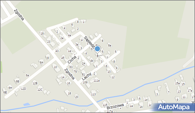 Starachowice, Sąsiedzka, 8, mapa Starachowic