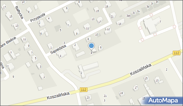 Stare Bielice, Sąsiedzka, 4, mapa Stare Bielice