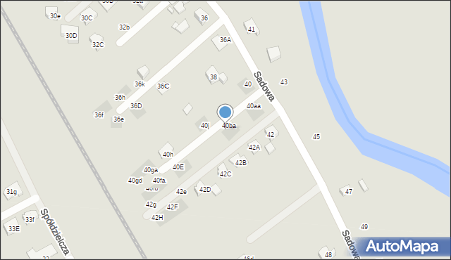 Stargard, Sadowa, 40bb, mapa Stargard