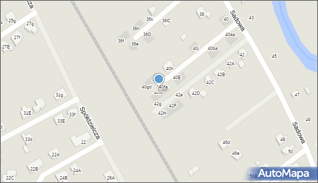 Stargard, Sadowa, 40fb, mapa Stargard