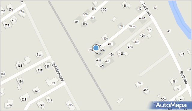 Stargard, Sadowa, 40fd, mapa Stargard