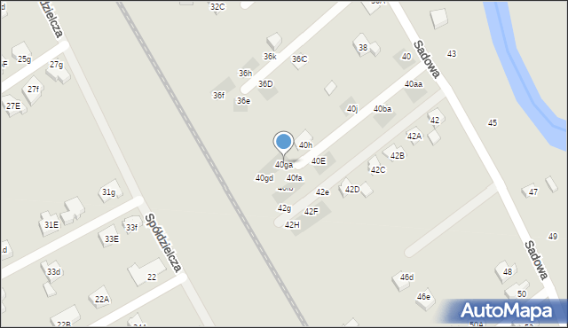 Stargard, Sadowa, 40ga, mapa Stargard