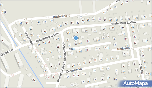 Stary Sącz, Sari Ady, 20, mapa Stary Sącz