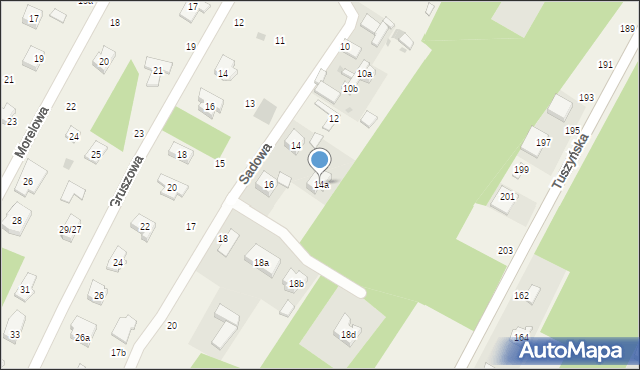 Stróża, Sadowa, 14a, mapa Stróża