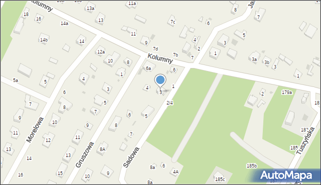 Stróża, Sadowa, 3, mapa Stróża