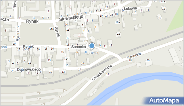 Strzyżów, Sanocka, 10, mapa Strzyżów