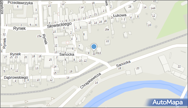 Strzyżów, Sanocka, 11, mapa Strzyżów