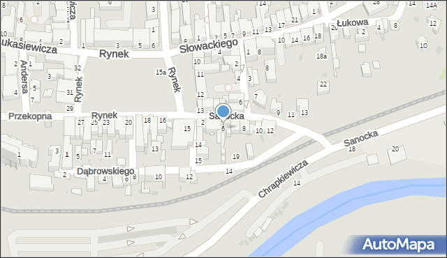 Strzyżów, Sanocka, 6, mapa Strzyżów