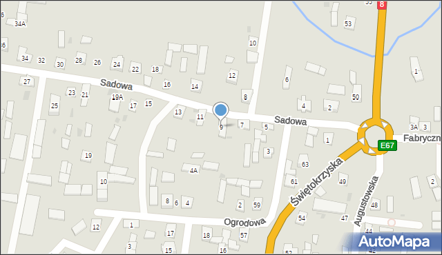 Suchowola, Sadowa, 9, mapa Suchowola