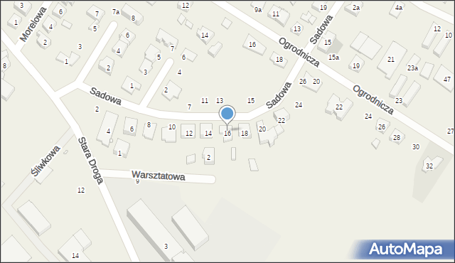 Suchy Las, Sadowa, 16, mapa Suchy Las