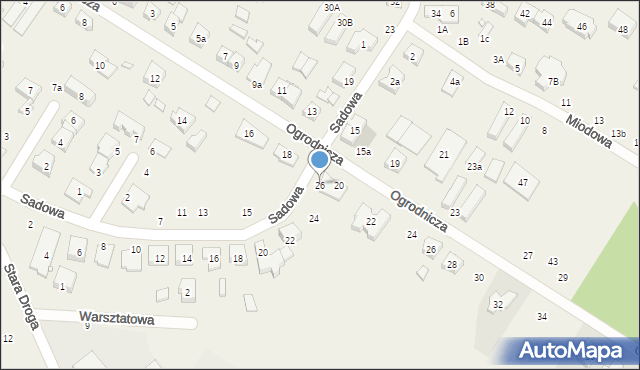 Suchy Las, Sadowa, 26, mapa Suchy Las