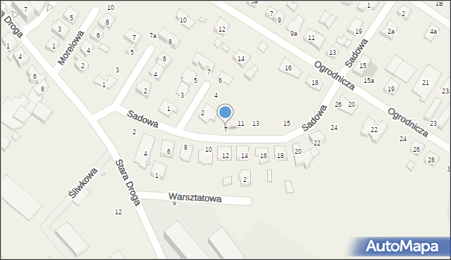 Suchy Las, Sadowa, 7, mapa Suchy Las