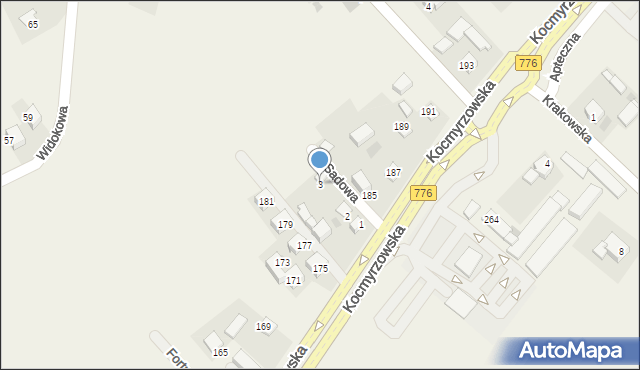Sulechów, Sadowa, 3, mapa Sulechów