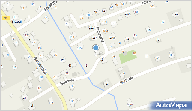 Sułkowice, Sadowa, 3, mapa Sułkowice