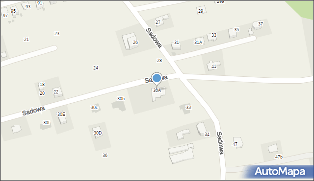 Sułkowice, Sadowa, 30A, mapa Sułkowice
