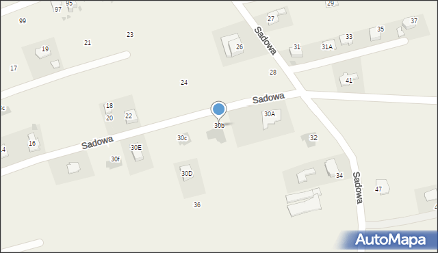 Sułkowice, Sadowa, 30b, mapa Sułkowice