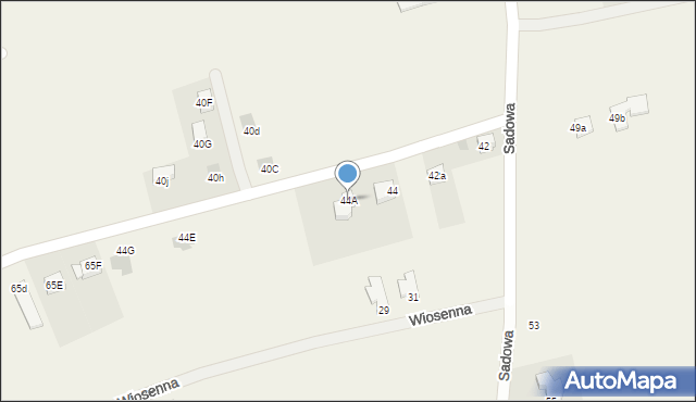Sułkowice, Sadowa, 44A, mapa Sułkowice