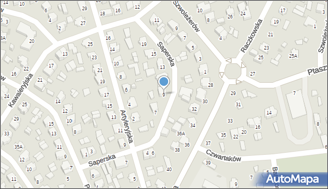 Suwałki, Saperska, 9, mapa Suwałk