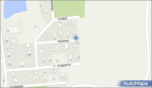 Swarożyn, Sadowa, 6, mapa Swarożyn