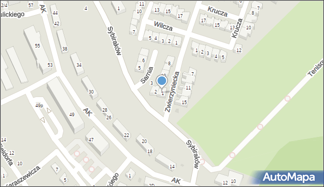 Świdnica, Sarnia, 1, mapa Świdnicy