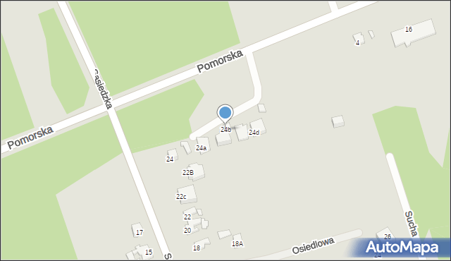 Świnoujście, Sąsiedzka, 24b, mapa Świnoujście