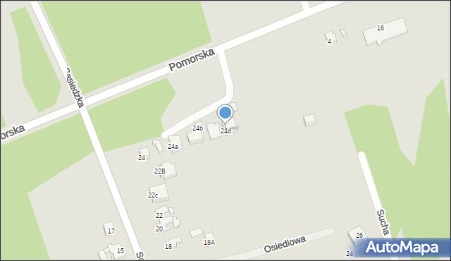 Świnoujście, Sąsiedzka, 24d, mapa Świnoujście