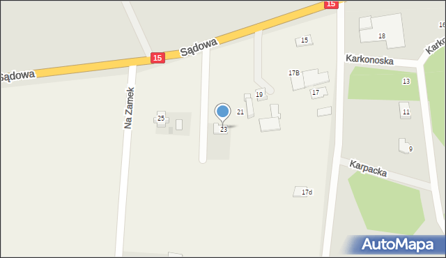Szabda, Sądowa, 23, mapa Szabda