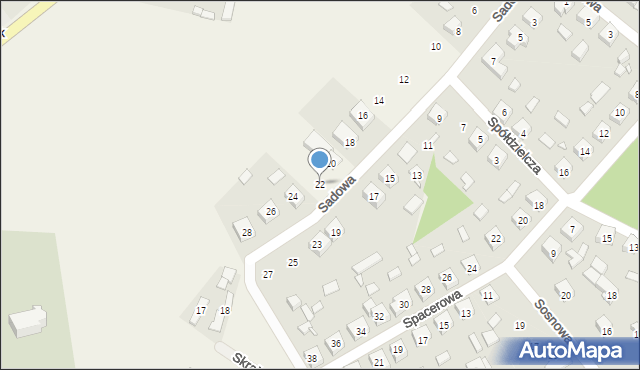 Szadkowice-Ogrodzim, Sadowa, 22, mapa Szadkowice-Ogrodzim
